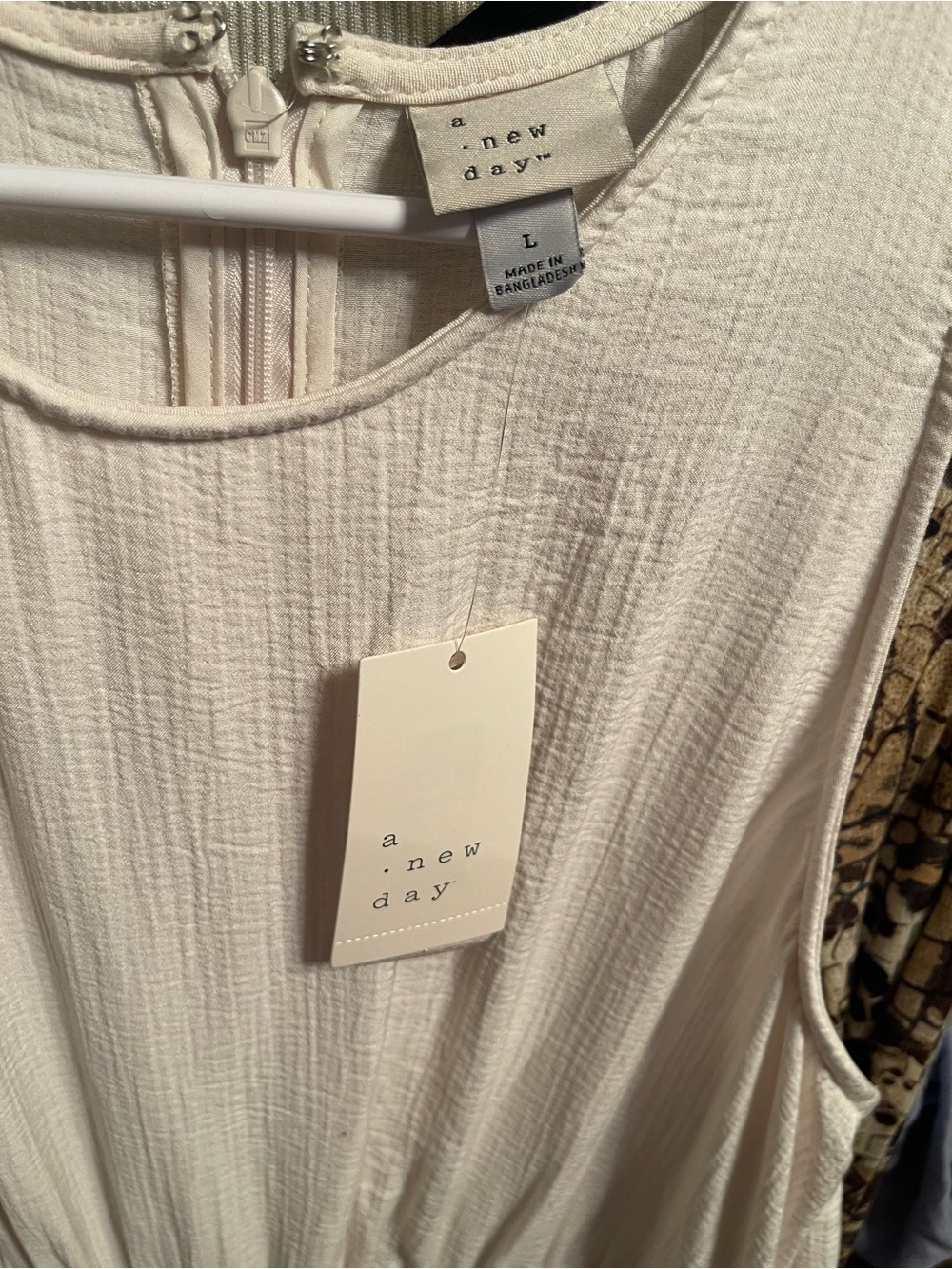 a new day Cream Textured Sleeveless Jumpsuit with Pockets - Picture 4 of 5